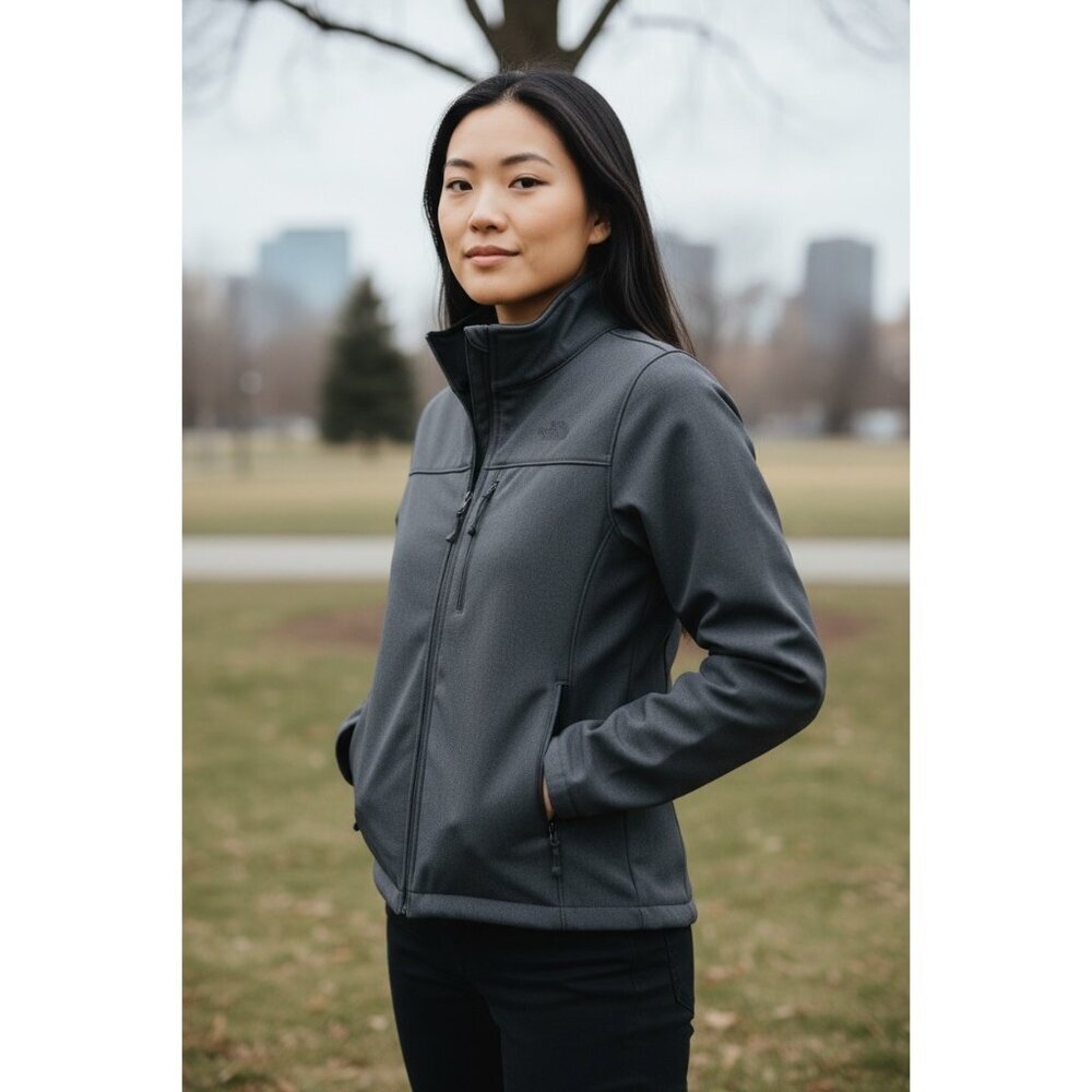 The North Face Women's Apex Bionic Jacket TNF Dark Grey Heather Size L NWT